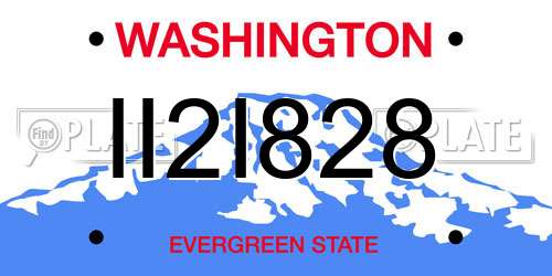 II2I828 Washington License Plate