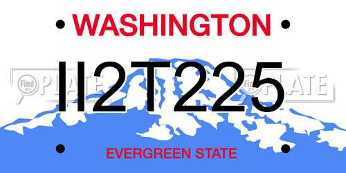II2T225 Washington License Plate