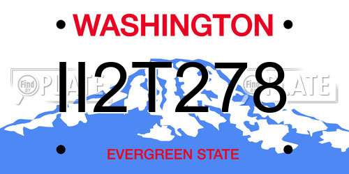 II2T278 Washington License Plate