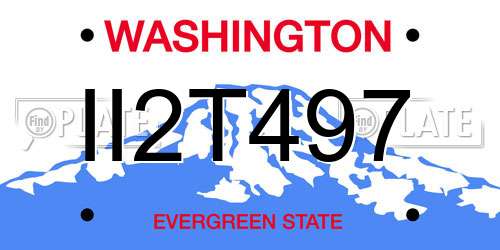 II2T497 Washington License Plate