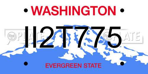 II2T775 Washington License Plate