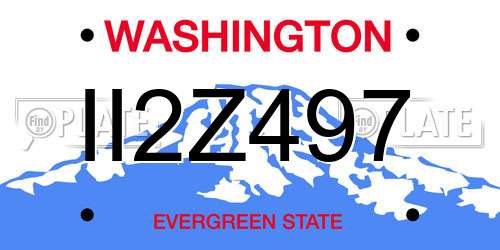 II2Z497 Washington License Plate