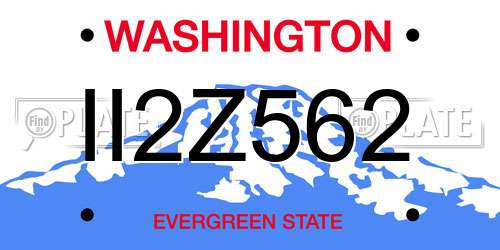 II2Z562 Washington License Plate