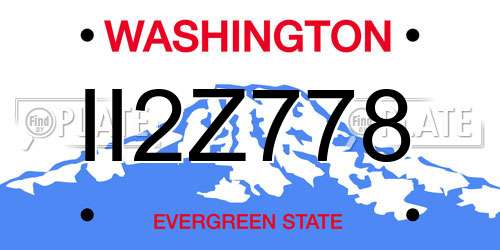 II2Z778 Washington License Plate