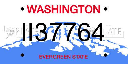 II37764 Washington License Plate