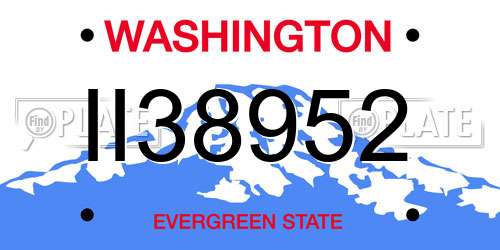 II38952 Washington License Plate