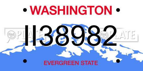 II38982 Washington License Plate