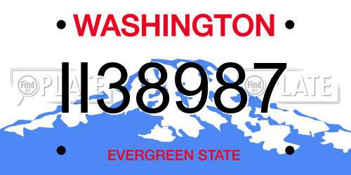 II38987 Washington License Plate