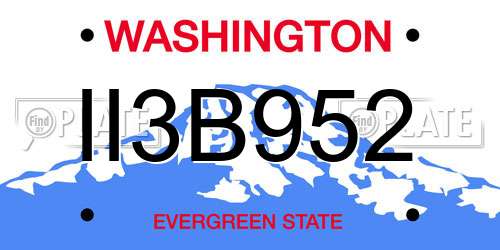 II3B952 Washington License Plate