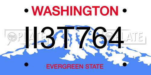 II3T764 Washington License Plate