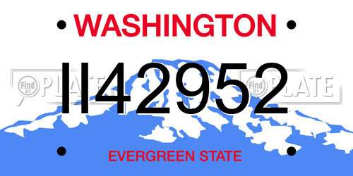 II42952 Washington License Plate