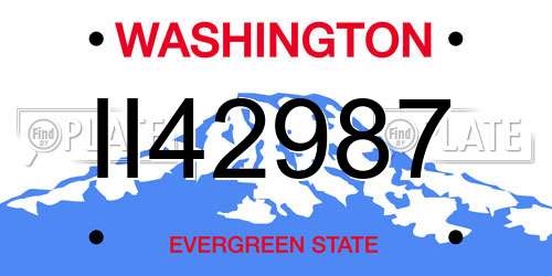 II42987 Washington License Plate