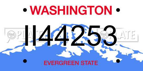 II44253 Washington License Plate