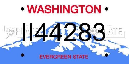 II44283 Washington License Plate