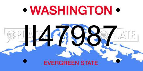 II47987 Washington License Plate