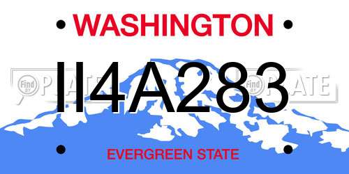 II4A283 Washington License Plate