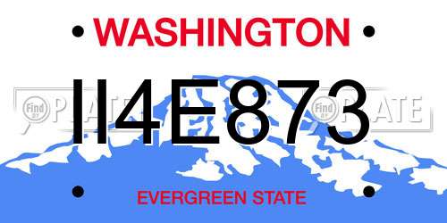 II4E873 Washington License Plate