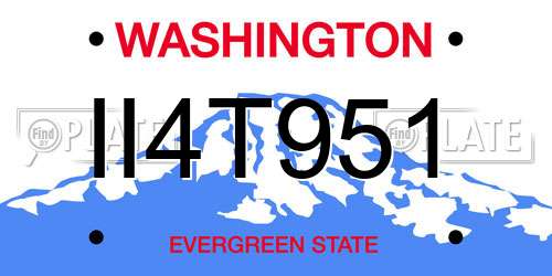II4T951 Washington License Plate