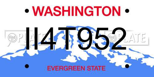 II4T952 Washington License Plate