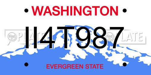 II4T987 Washington License Plate