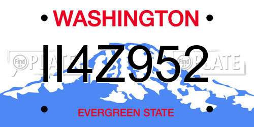 II4Z952 Washington License Plate