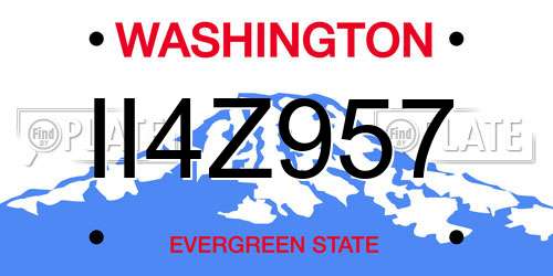 II4Z957 Washington License Plate