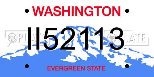 II52113 Washington License Plate