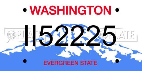 II52225 Washington License Plate