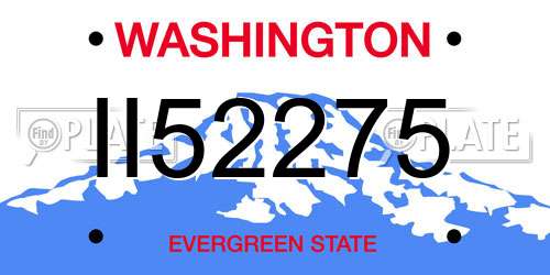 II52275 Washington License Plate