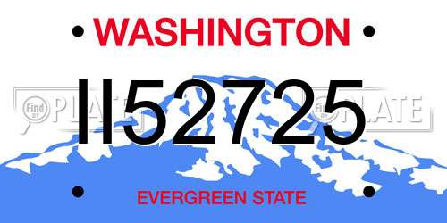 II52725 Washington License Plate