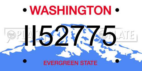 II52775 Washington License Plate