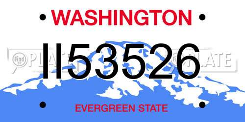 II53526 Washington License Plate