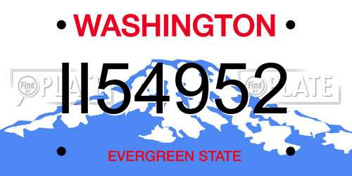 II54952 Washington License Plate