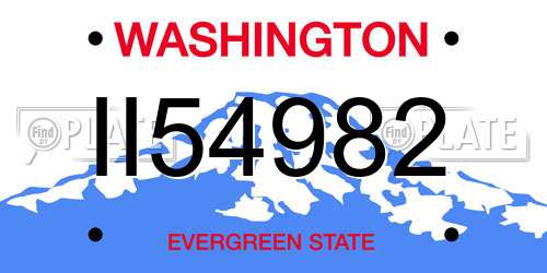 II54982 Washington License Plate