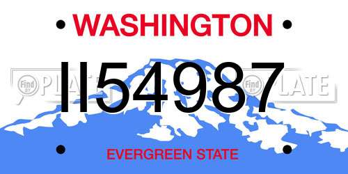 II54987 Washington License Plate