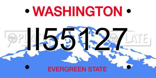 II55127 Washington License Plate