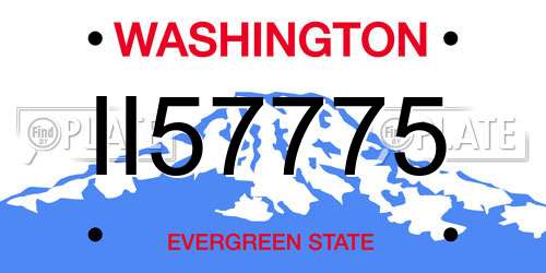II57775 Washington License Plate