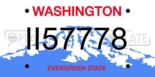 II57778 Washington License Plate
