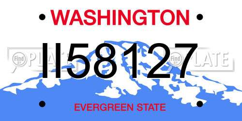 II58127 Washington License Plate