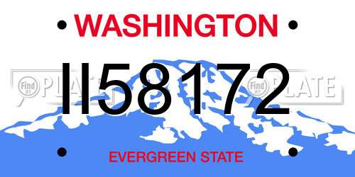 II58172 Washington License Plate