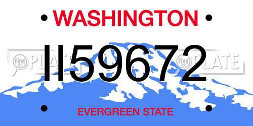 II59672 Washington License Plate