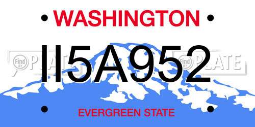 II5A952 Washington License Plate