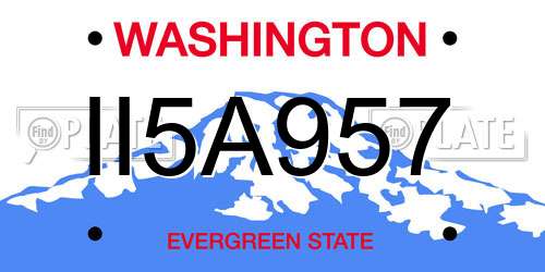 II5A957 Washington License Plate