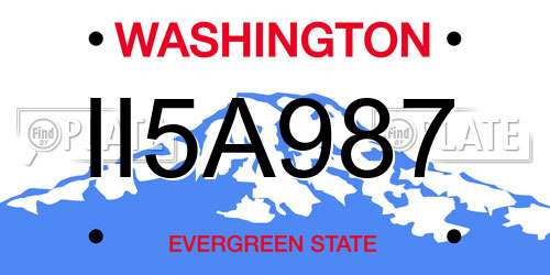 II5A987 Washington License Plate