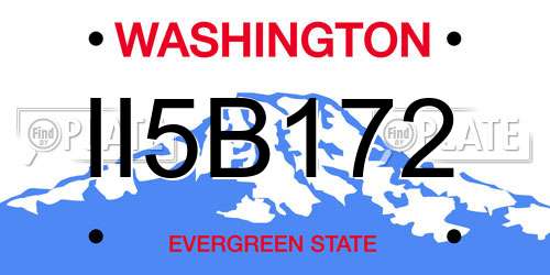 II5B172 Washington License Plate