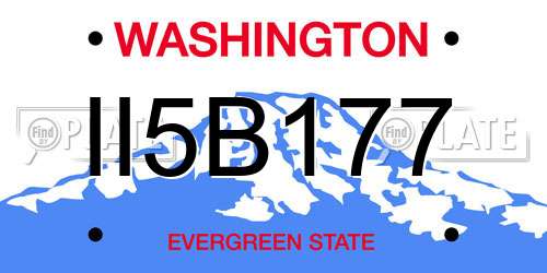 II5B177 Washington License Plate