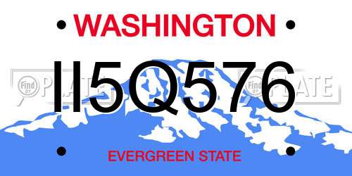 II5Q576 Washington License Plate