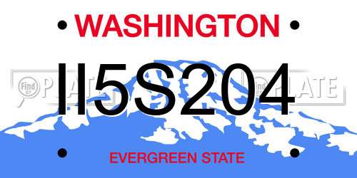 II5S204 Washington License Plate
