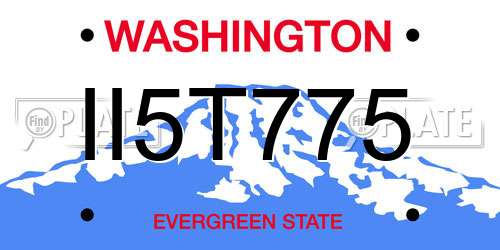 II5T775 Washington License Plate