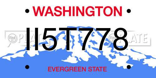 II5T778 Washington License Plate